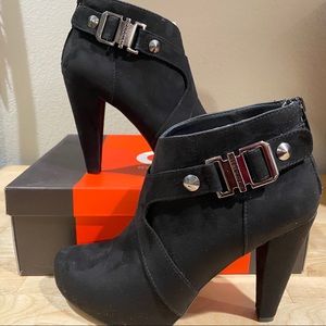 G by Guess black suede Ankle Booties